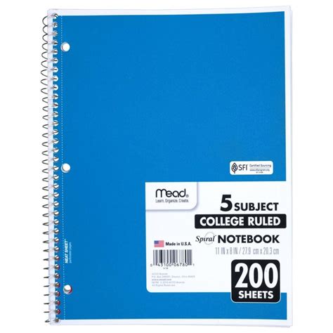 College Ruled Notebook 5 Subject Office Systems Aruba