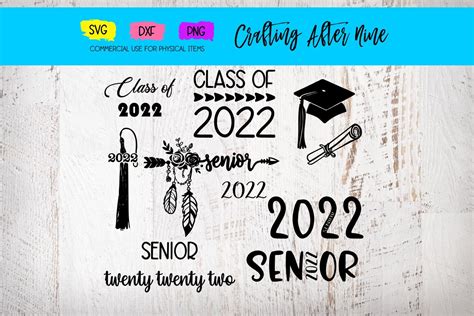 Senior 2022 Svg Graduation Bundle Diploma Graduation Cap Class Of