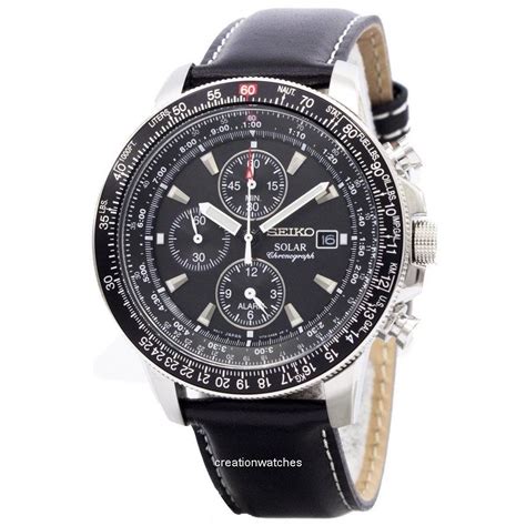 Seiko Pilots Solar Chronograph Flightmaster Ssc009p3 Mens Watch