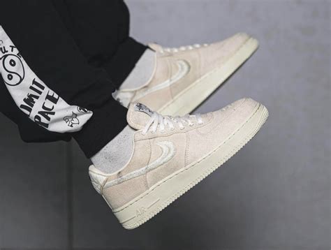 On Feet Look At The Stüssy X Nike Air Force 1 Fossil