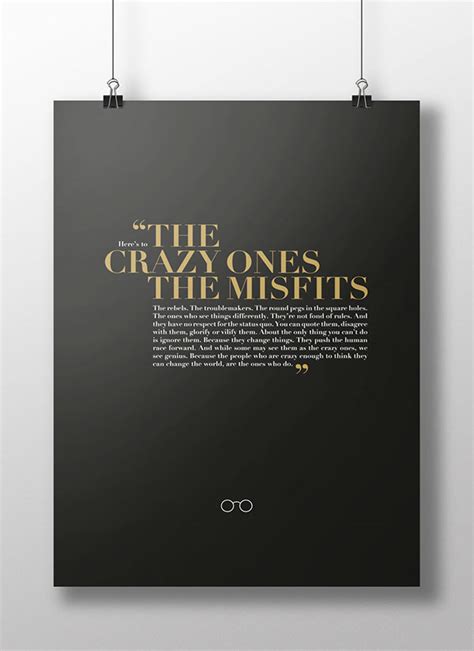 Quote Poster The Crazy Ones On Behance