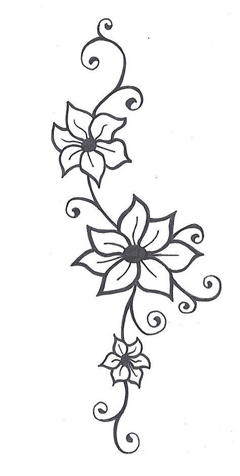 Flower Vine2 Flower Vine Tattoos Simple Flower Drawing Jasmine