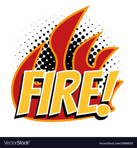Fire Word Pop Art Style Royalty Free Vector Image