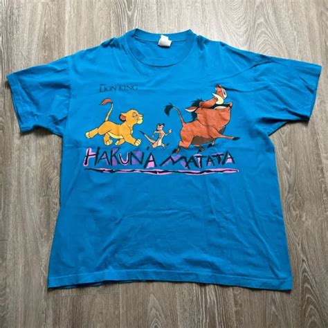 Disney Lion King Simba Pumba Timon Hakuna Matata Vintage T Shirt Blue