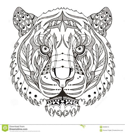 Resultado De Imagen De Tigre Mandala Tiger Drawing Zentangle