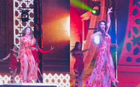 Iifa 2023 Nora Fatehi Sets The Stage On Fire With Her Sexy Dance Moves In Bold Red Outfit Fans