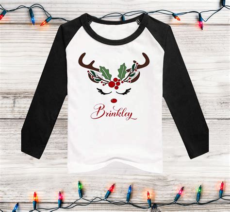 Reindeer Face Shirt Reindeer Shirt For Kids Christmas Shirts Etsy In
