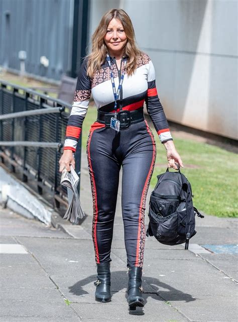 Carol Vorderman 59 Squeezes Eye Popping Curves Into Saucy Skintight Leather Catsuit Daily Star