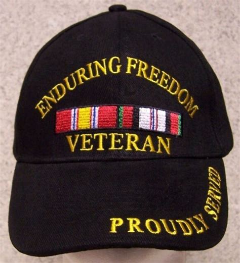 Embroidered Baseball Cap Military Veteran Enduring Freedom New 1 Size