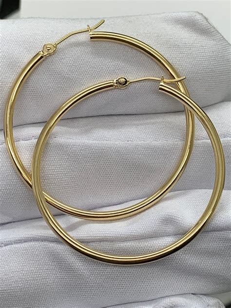 Huge 40mm 14k Gold Hoops New Yellow Gold Earrings