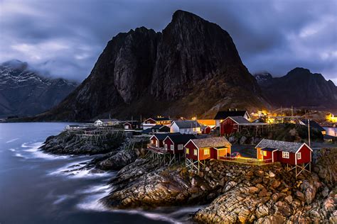 As Ilhas Lofoten Na Noruega Terra Adentro