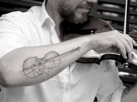 Single Needle Violin Tattoo By Sanghyuk Ko Violin Tattoo Tattoos