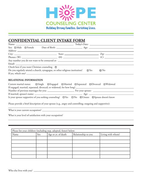 Printable Counseling Intake Forms Fill Out And Sign Printable Pdf