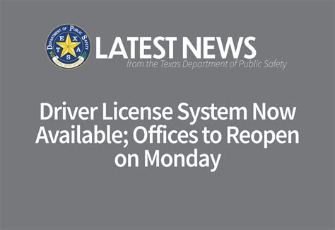 Driver License System Now Available Offices To Reopen On Monday