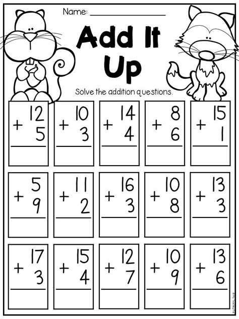 Math Sheets For 1st Grade