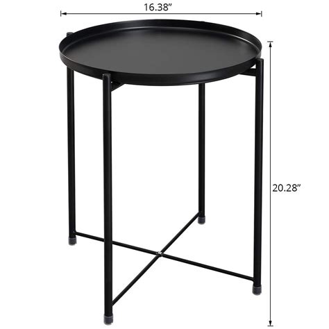 Any table built with the intention of displaying only one side. HollyHOME Folding Tray Metal End Table, Sofa Table Small ...