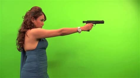 Girl Shoots The Gun Green Screen Youtube