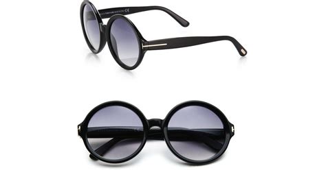tom ford juliet 55mm round sunglasses in black lyst
