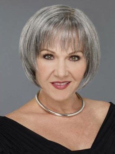 Short bob with fringe over 50. Grey Lady Short Bobs Capless Wigs | Hot hair styles, Hair ...