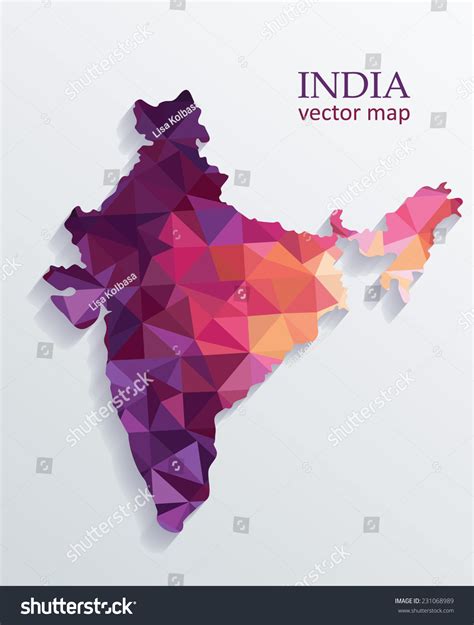 Vector Colorful India Map 231068989 Shutterstock