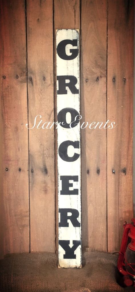 Vertical Grocery Signs Rustic Grocery Signs Rustic Kitchen Etsy