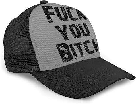 Rong 7 Fuck You Bitch Mesh Back Trucker Cap Snapback Hat For Men Women