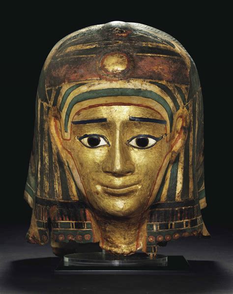 An Egyptian Gilt Cartonnage Mummy Mask Roman Period Circa 1st 2nd