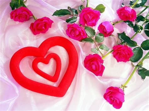Pozadine Za Desktop Biljke Ljubavna Srca I Ruže Na Plahti čestitka