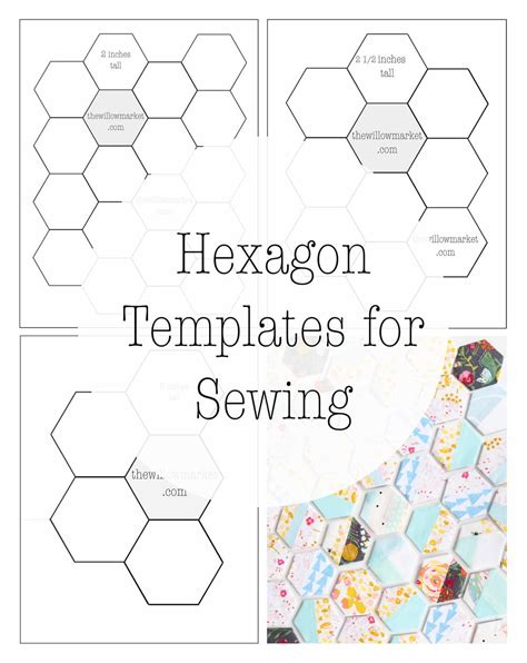 Hexagon Templates For A Hexie Quilt Or Project