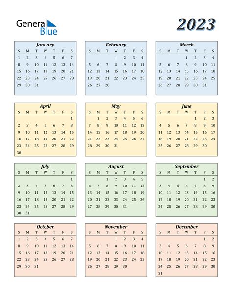 Monthly 2023 Calendar Free Printable Grid Lines Blank Calendar
