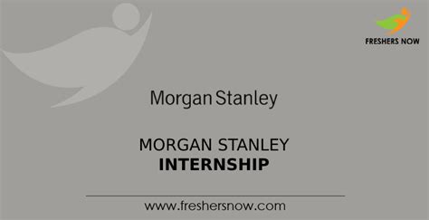 Morgan Stanley Internship 2023 For Risk Management Intern In Mumbai