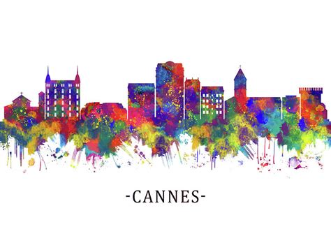 Cannes France Skyline Mixed Media By Nextway Art Fine Art America