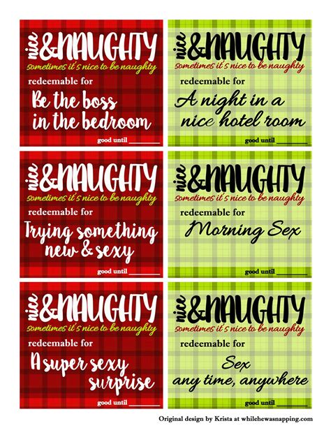 Naughty Or Nice Love Coupons For Couples Naughty Coupons For Etsy