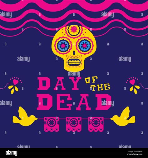 Mexican Day Of The Dead Celebration Art Happy Sugar Skull With