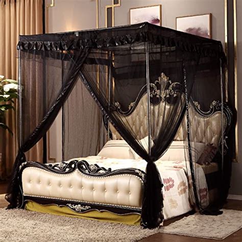 This four poster bed frame is fairly easy to build but we would suggest you taking this task on with a friend because holding some of the pieces up by yourself can be a daunting task. Queen Size Canopy Bed With Curtains - lanzhome.com