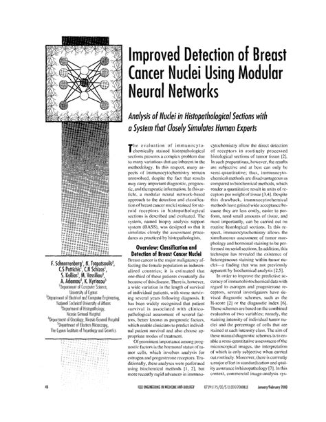 Pdf Improved Detection Of Breast Cancer Nuclei Using Modular Neural