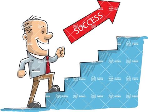 Vector Businessman Climbing Stairs Of Success Illustration Graphicmama