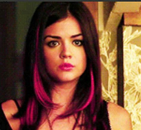 Lucy Hale Aria Montgomery Pink Hair Pretty Little Liars Red Highlights