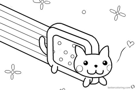 Nyan Cat Coloring Pages Template By Kixfe Free Printable