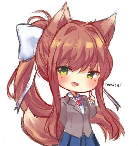Chibi Monika Ddlc Fanart Commissioned Fanart May Only Be Posted By
