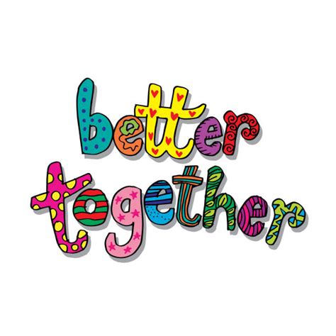 Best Better Together Vector Text Phrase Illustration Love Or Friends