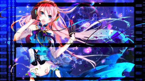 Blue Eyes Chikashige Flowers Gloves Headphones Long Hair Megurine Luka