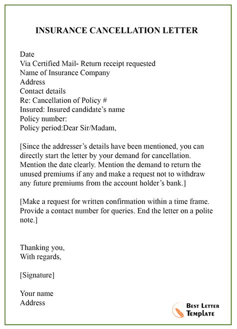 10 Cancellation Letter Template Format Sample And Example