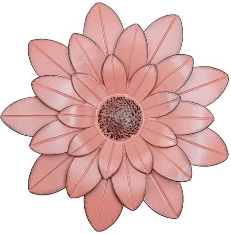 Metal Flower Wall Decor 13inch Pink Large Outdoor Metal Wall Art Home