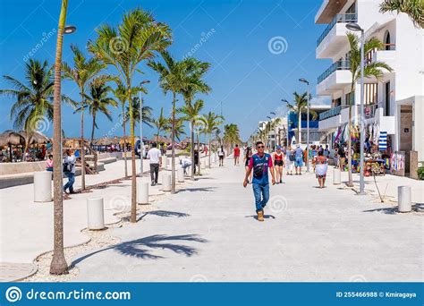 Boardwalk Next To The Beach At Progreso A Popular Beach Town Near