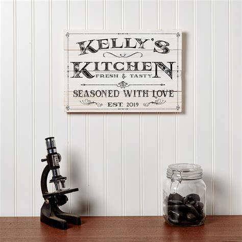 Personalized Wooden Kitchen Signs Wall Decor Farmhouse Last Etsy