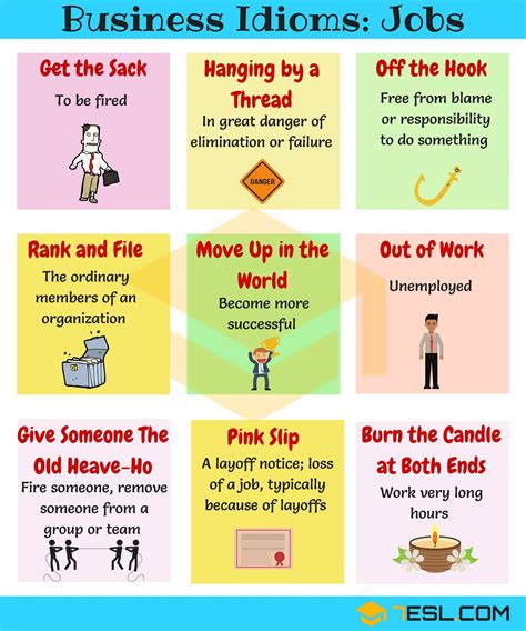 Idioms About Job Learn 10 Useful English Idioms Relating To Job Eslbuzz
