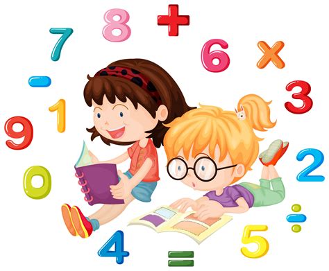 Two Girls Reading Math Book 363452 Vector Art At Vecteezy