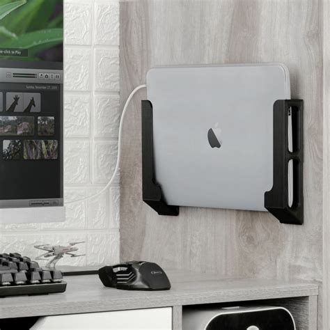 Vertical Laptop Holder Wall Mount With Adhesive And Screw In Devices