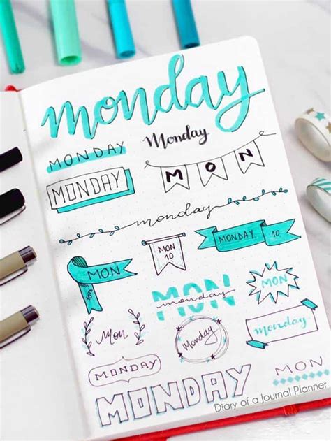 Easy Bullet Journal Headers And Banners 15 Tutorials Anyone Can Follow